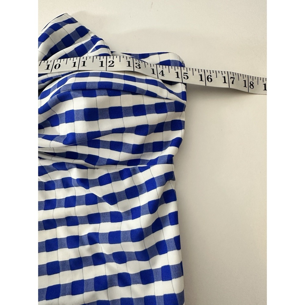 New Milly Womens Jacquard Cottage Bow Blue Gingham One-Piece Swimsuit Large - Picture 10 of 14